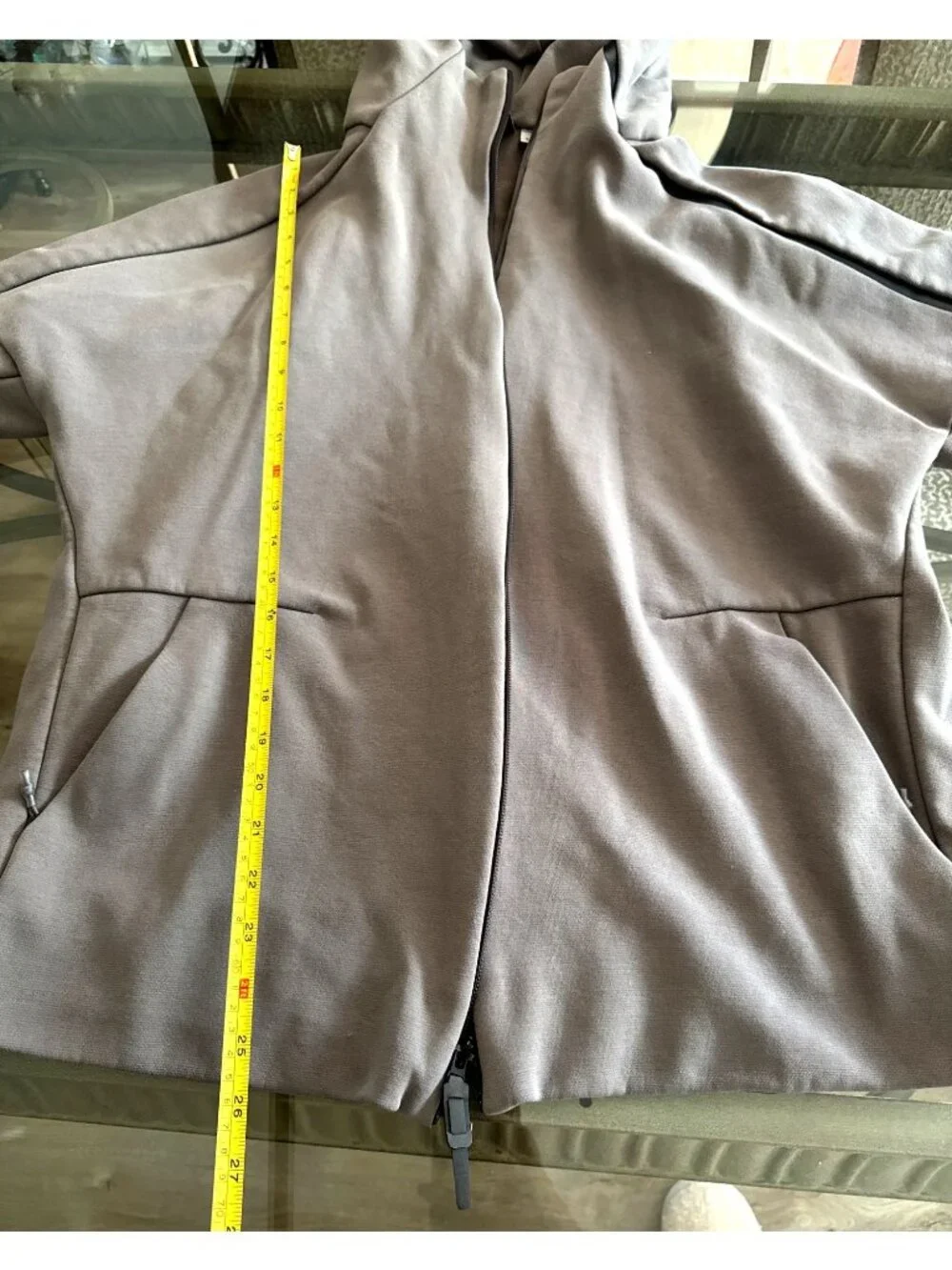 Adidas Hooded Full-Zip Sweatshirt Jacket Gray Size L